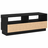 TV Cabinet Black Oak 100 x 35 x 40 cm Engineered Wood - Low Angle