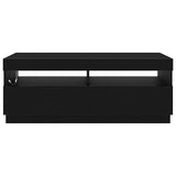 TV Cabinet Black Oak 100 x 35 x 40 cm Engineered Wood - Rear View