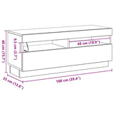 TV Cabinet Black Oak 100 x 35 x 40 cm Engineered Wood - Extra Image