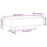 Coffee Table Black Oak 100 x 49,5 x 31 cm Engineered Wood