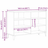 Sideboard Black Oak 103,5 x 35 x 70 cm Engineered Wood - Extra Image