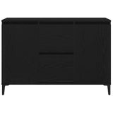 Sideboard with Drawer Black 104 x 35 x 70 cm Engineered wood - Close-Up Angle