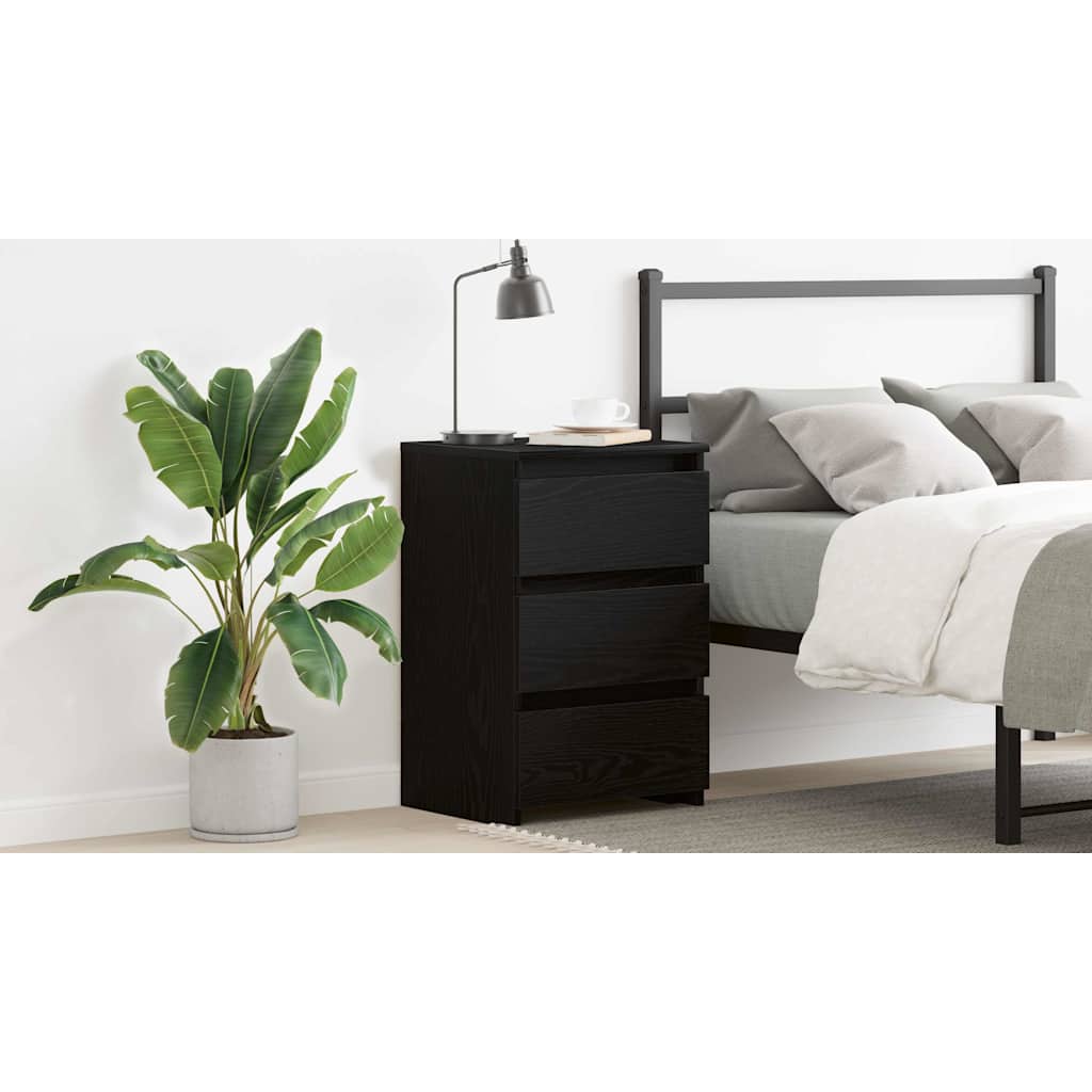 Bedside Cabinet Black Oak 40 x 35 x 62,5 cm Engineered Wood