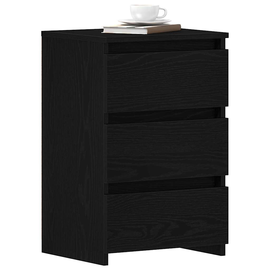 Bedside Cabinet Black oak 40 x 35 x 62.5 cm Engineered wood