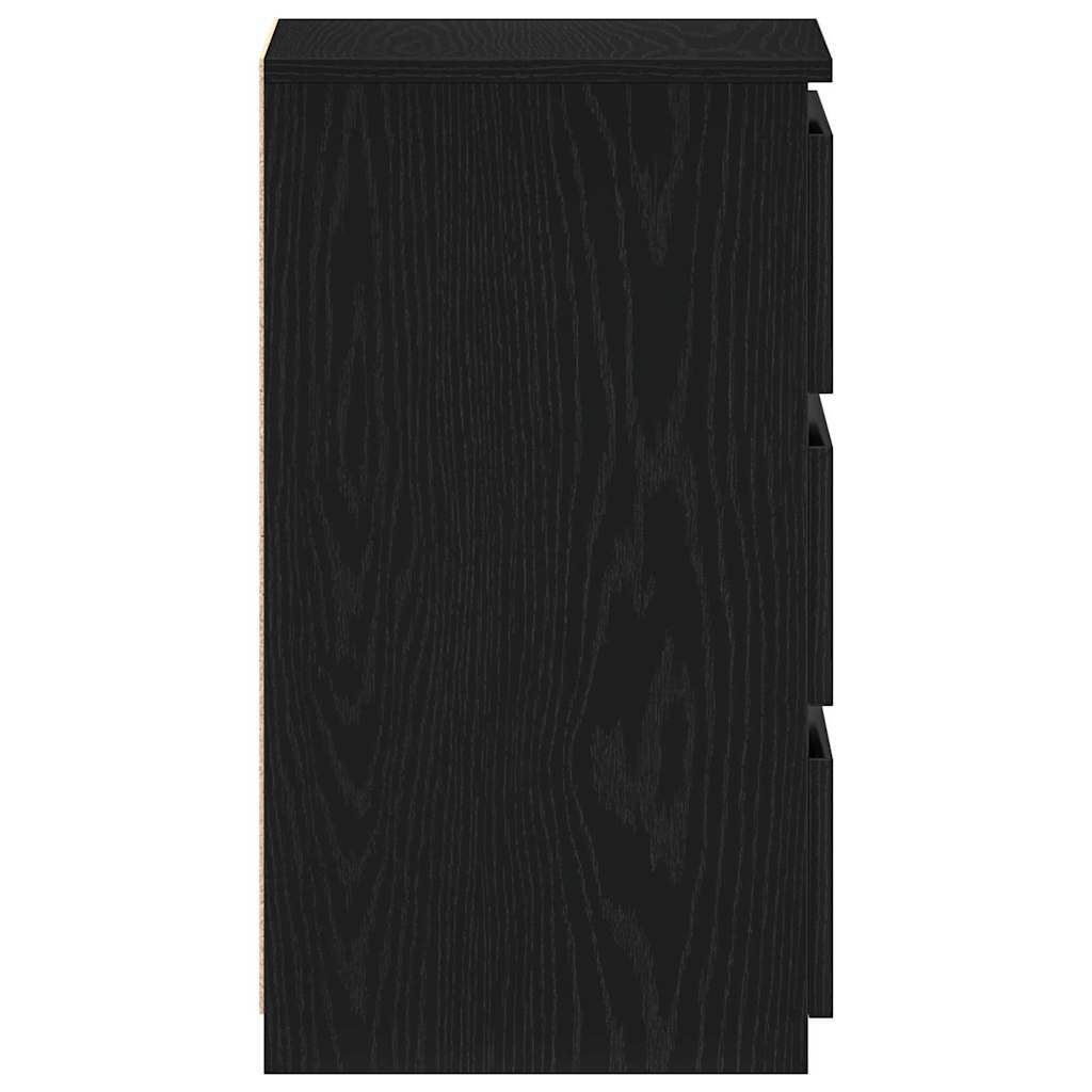 Bedside Cabinet Black Oak 40 x 35 x 62,5 cm Engineered Wood