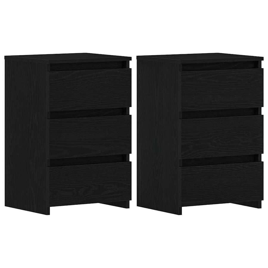 Bedside Cabinet 2 pcs Black Oak 40 x 35 x 62,5 cm