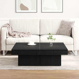 Coffee Table Black Oak 90 x 90 x 28 cm Engineered Wood