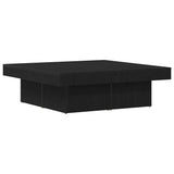 Coffee Table Black oak 90 x 90 x 28 cm Engineered wood - Front View