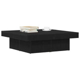 Coffee Table Black oak 90 x 90 x 28 cm Engineered wood - Side View