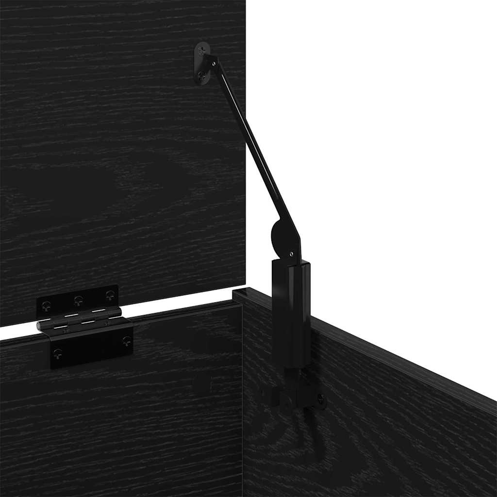 Storage Box Black Oak 84 x 42 x 46 cm Engineered Wood