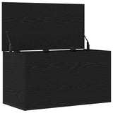 Storage Box Black Oak 84 x 42 x 46 cm Engineered Wood - 45-Degree Angle