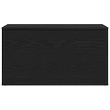 Storage Box Black Oak 84 x 42 x 46 cm Engineered Wood - Close-Up Angle