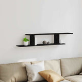 Wall-mounted TV Shelf with Shelf Black Oak 125 x 18 x 23 cm