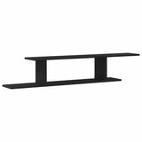 Wall-mounted TV Shelf with Shelf Black Oak 125 x 18 x 23 cm - Front View