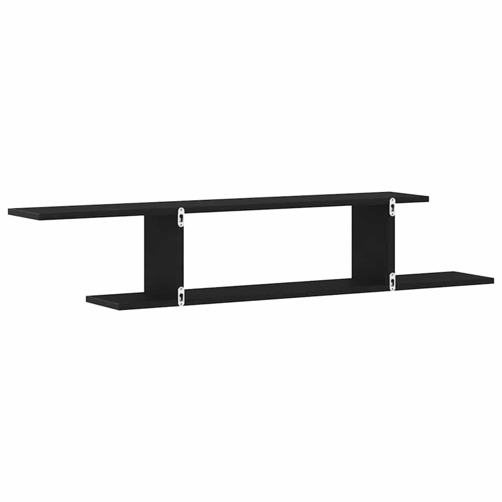 Wall-mounted TV Shelf with Shelf Black Oak 125 x 18 x 23 cm