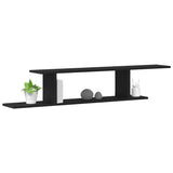 Wall-mounted TV Shelf with Shelf Black Oak 125 x 18 x 23 cm - Side View