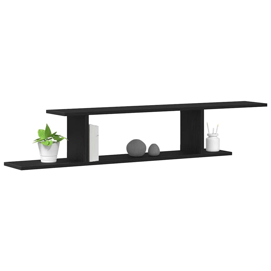 Wall-mounted TV Shelf Wall-Mounted Black Oak 125 x 18 x 23 cm