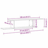 Wall-mounted TV Shelf with Shelf Black Oak 125 x 18 x 23 cm