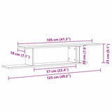 Wall-mounted TV Shelf with Shelf Black Oak 125 x 18 x 23 cm - Extra Image