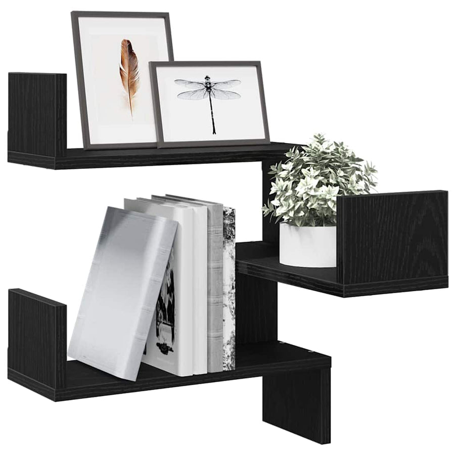 Wall Shelf Wall-Mounted Black Oak 40 x 40 x 49,5 cm