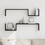 Wall Shelf 2 pcs Black Oak 100 x 15 x 20 cm Engineered Wood