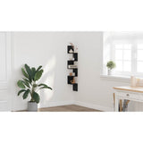 Corner Shelf Black Oak 20 x 20 x 127,5 cm Engineered Wood - Close-Up Angle