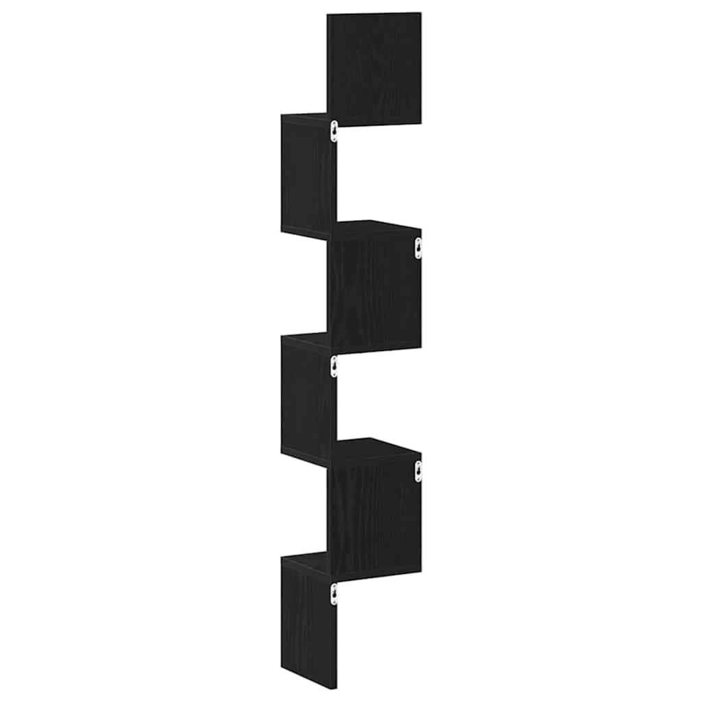 Corner Shelf Black Oak 20 x 20 x 127,5 cm Engineered Wood