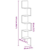 Corner Shelf Black Oak 20 x 20 x 127,5 cm Engineered Wood