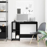 Desk with Shelf Black Oak 102,5 x 35 x 75 cm Engineered Wood