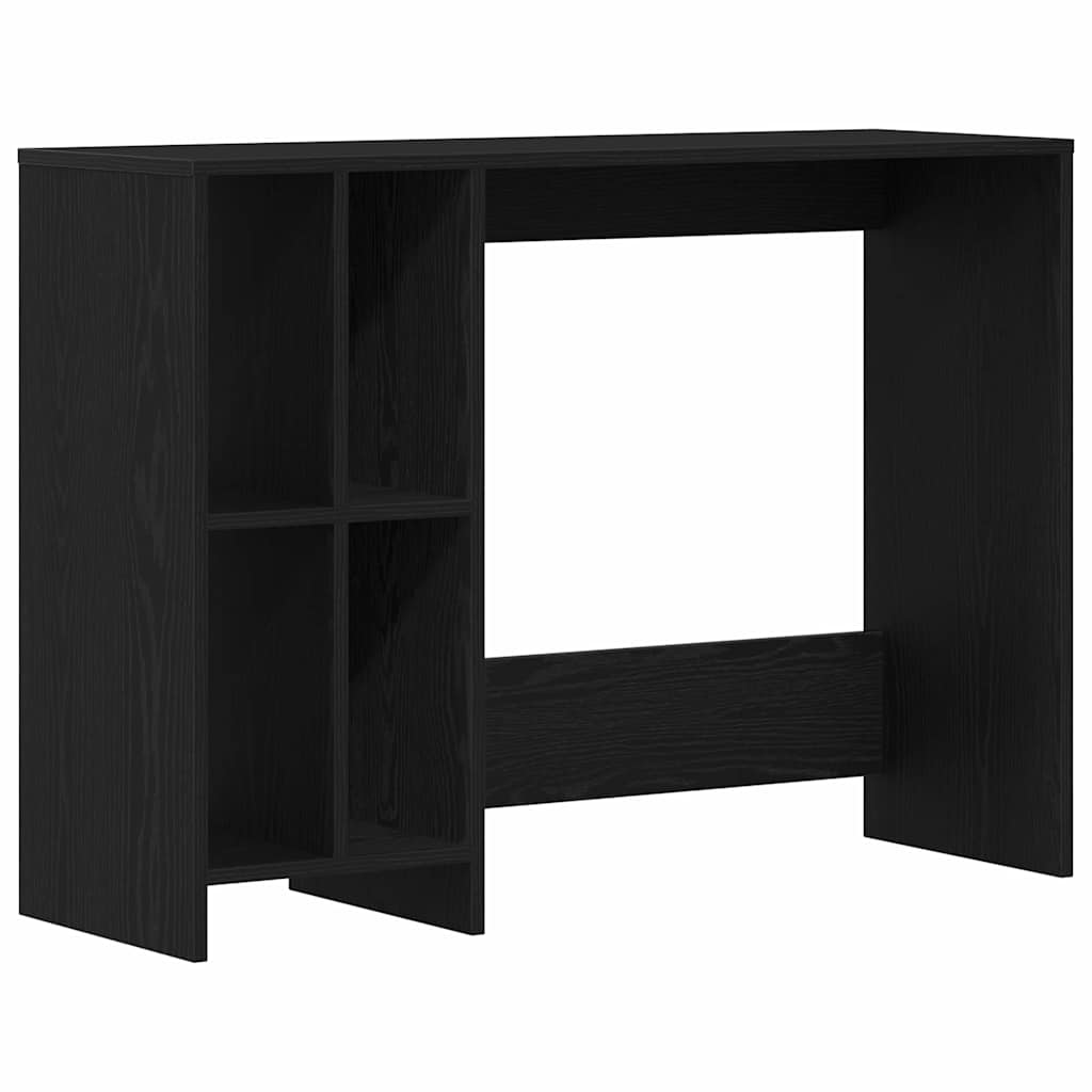 Desk with Shelf Black Oak 102,5 x 35 x 75 cm Engineered Wood
