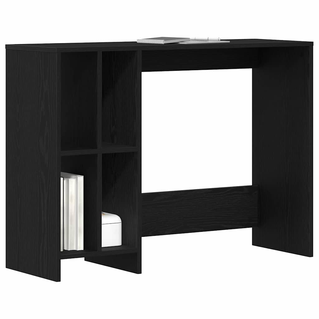 Desk with Shelf Black Oak 102,5 x 35 x 75 cm Engineered Wood
