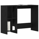 Desk with Shelf Black Oak 102.5 x 35 x 75 cm Engineered wood - Side View