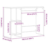 Desk with Shelf Black Oak 102,5 x 35 x 75 cm Engineered Wood