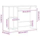 Desk with Shelf Black Oak 102.5 x 35 x 75 cm Engineered wood - Extra Image