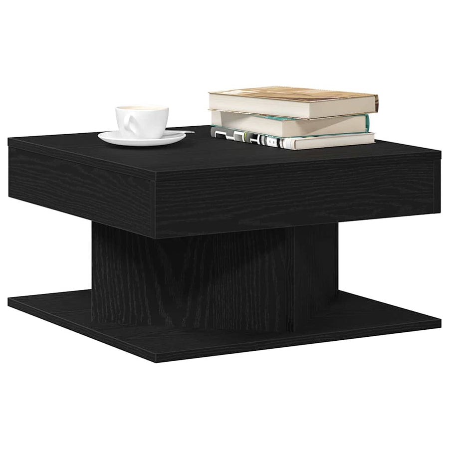 Coffee Table Black Oak 57 x 57 x 30 cm Engineered Wood
