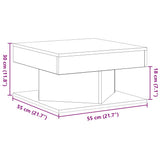 Coffee Table Black Oak 57 x 57 x 30 cm Engineered Wood