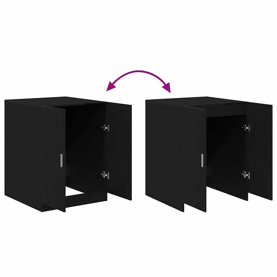 Washing Machine Cabinet Black Oak 70,5 x 71,5 x 91,5 cm
