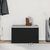 Hall Bench Black Oak 80 x 40 x 45 cm Engineered Wood - Top-Down View