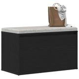 Hall Bench Black Oak 80 x 40 x 45 cm Engineered Wood - Side View