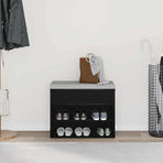 Shoe Bench 60 x 30 x 45 cm Engineered Wood Black Oak