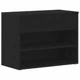 Shoe Bench with Shelf Black Oak 60 x 30 x 45 cm Engineered Wood - Front View