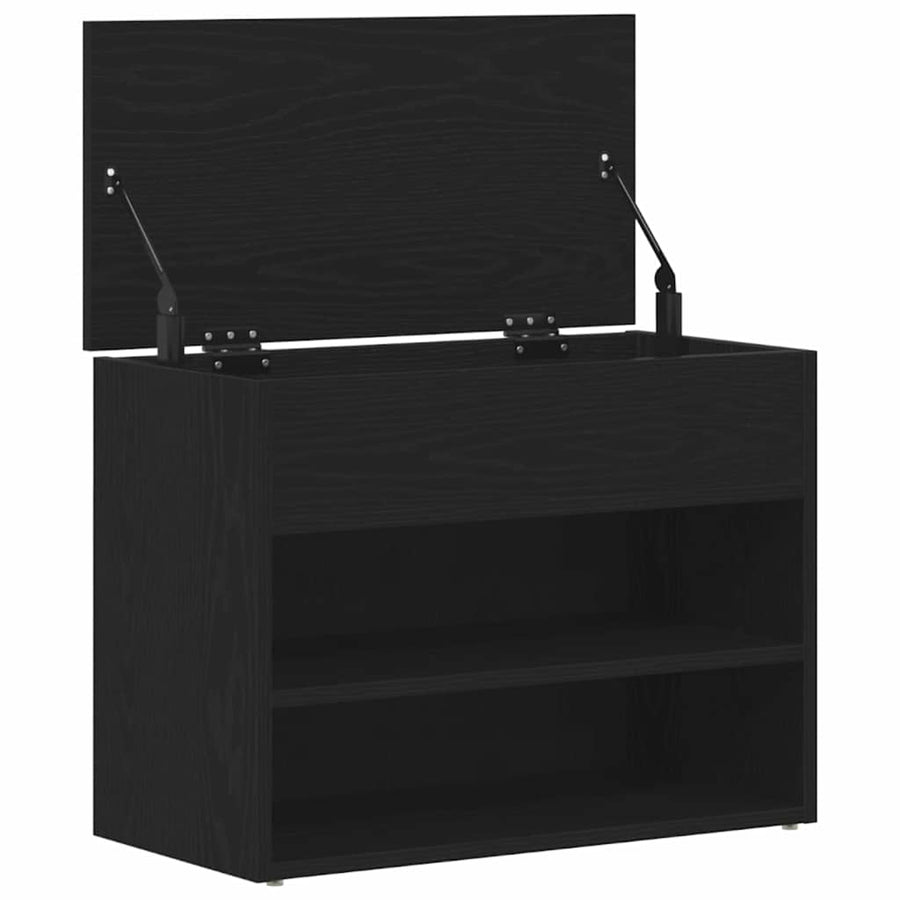 Shoe Bench 60 x 30 x 45 cm Engineered Wood Black Oak