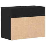 Shoe Bench with Shelf Black Oak 60 x 30 x 45 cm Engineered Wood - Rear View