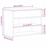 Shoe Bench with Shelf Black Oak 60 x 30 x 45 cm Engineered Wood - Extra Image