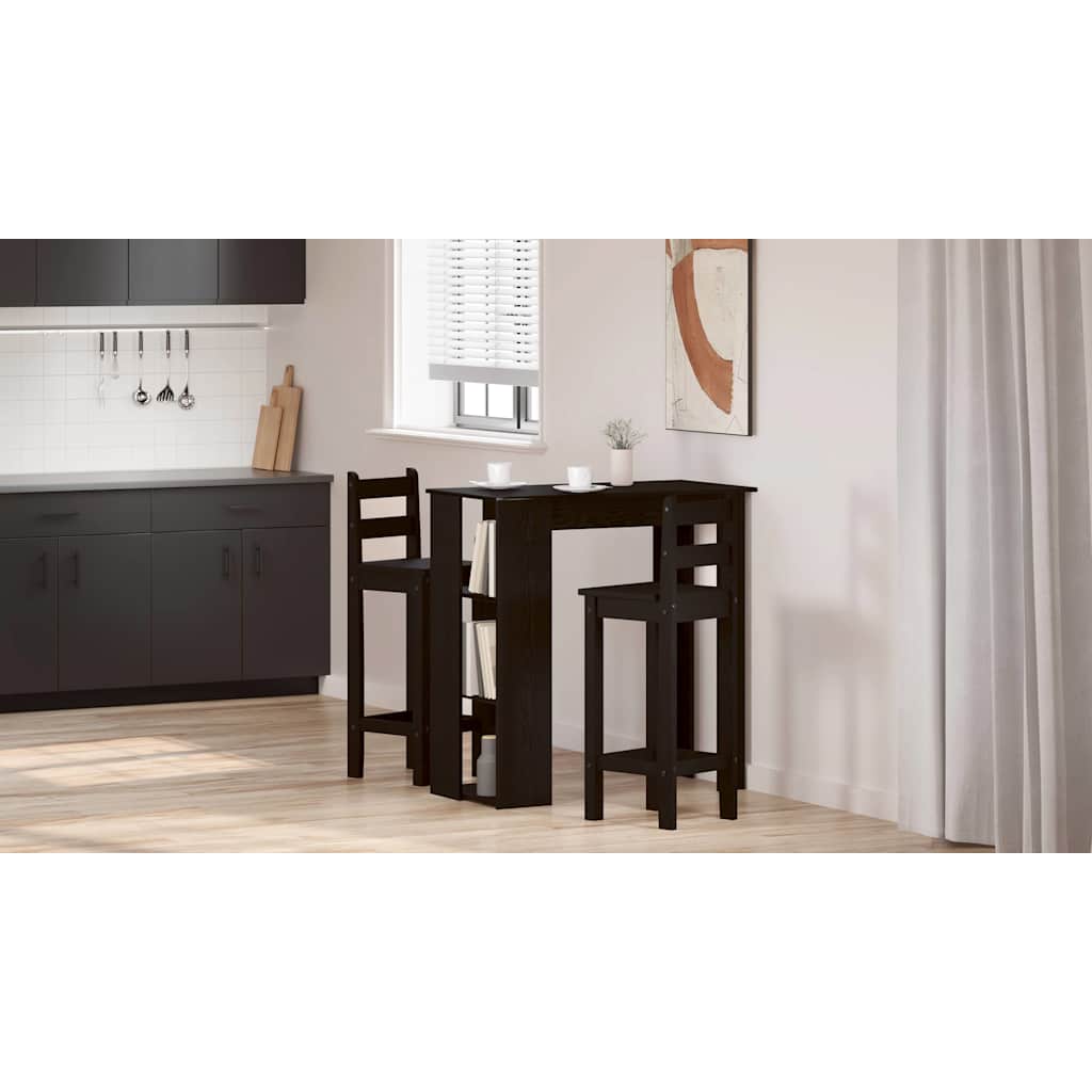 Bar Table Black Oak 102 x 50 x 103,5 cm Engineered Wood