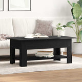Coffee Table Black oak 102 x 55 x 42 cm Engineered wood - Top-Down View