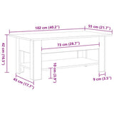 Coffee Table Black Oak 102 x 55 x 42 cm Engineered Wood