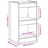 Book Cabinet Black oak 40 x 30 x 71.5 cm Engineered Wood - Extra Image