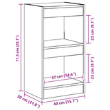 Book Cabinet Black Oak 40 x 30 x 71,5 cm Engineered Wood