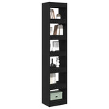 Book Cabinet Black Oak 40 x 30 x 198 cm Engineered Wood